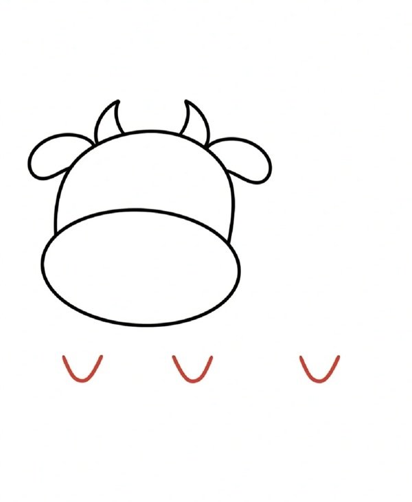 Cách vẽ con bò cute 4