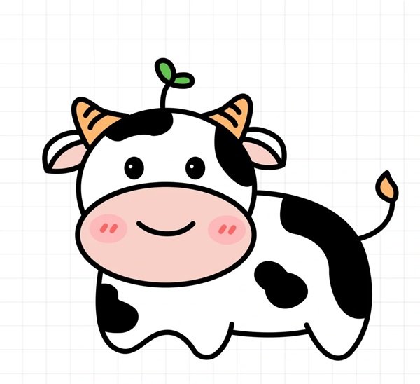 Cách vẽ con bò dễ thương