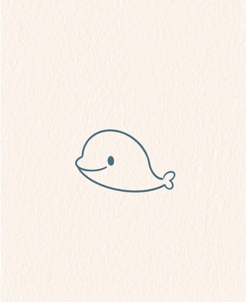 Cách vẽ con cá heo cute 3