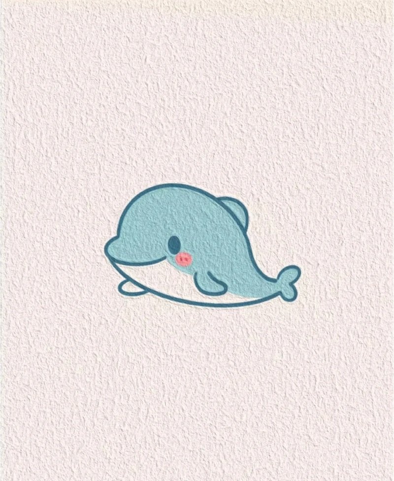 Cách vẽ con cá heo cute