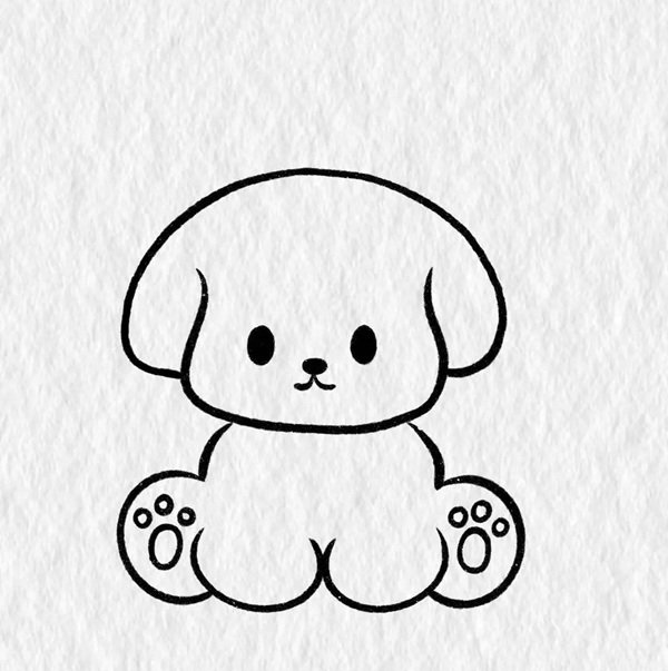 Cách vẽ con chó cute 5