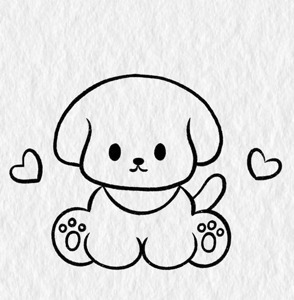 Cách vẽ con chó cute 6
