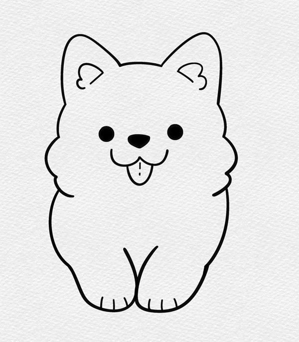 Cách vẽ con chó dễ nhất 6