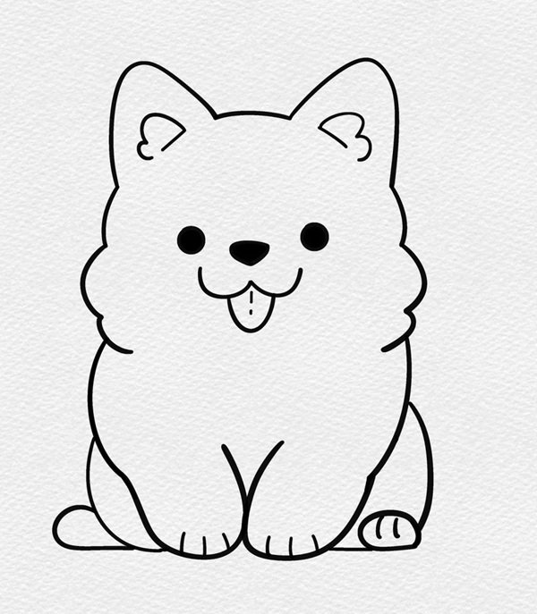 Cách vẽ con chó dễ nhất 7