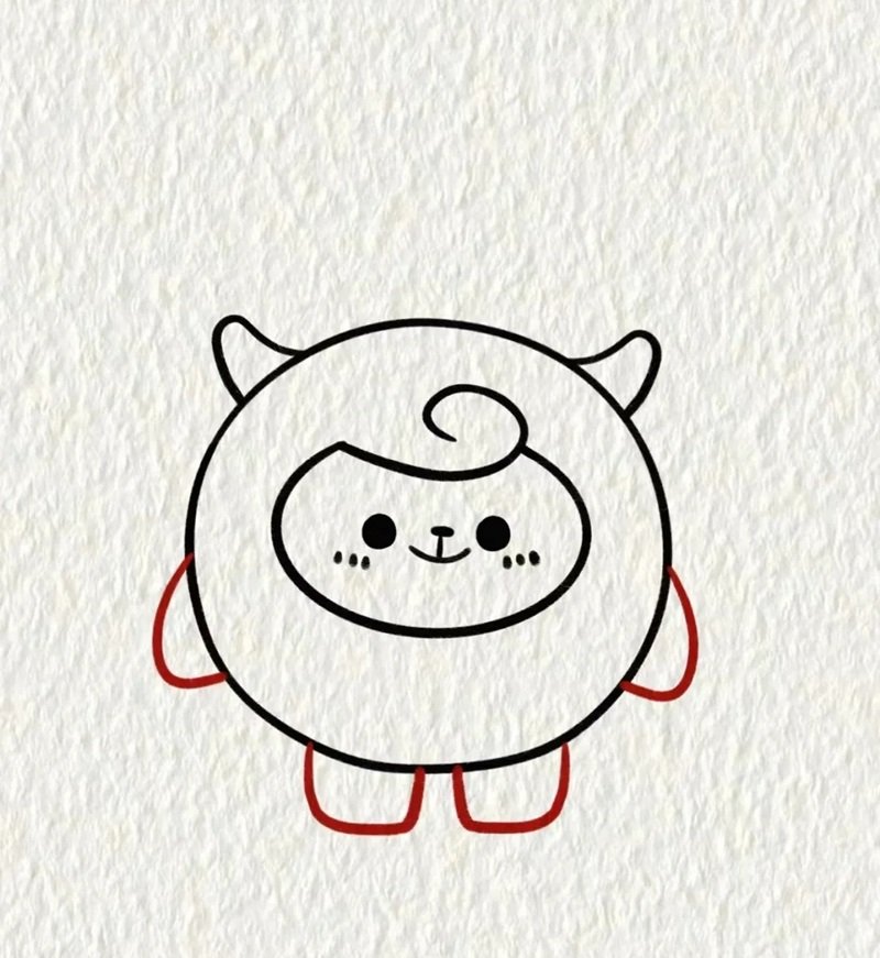 Cách vẽ con cừu cute nhất 6