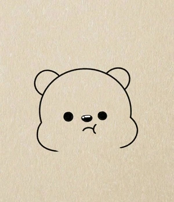 Cách vẽ con gấu cute 3