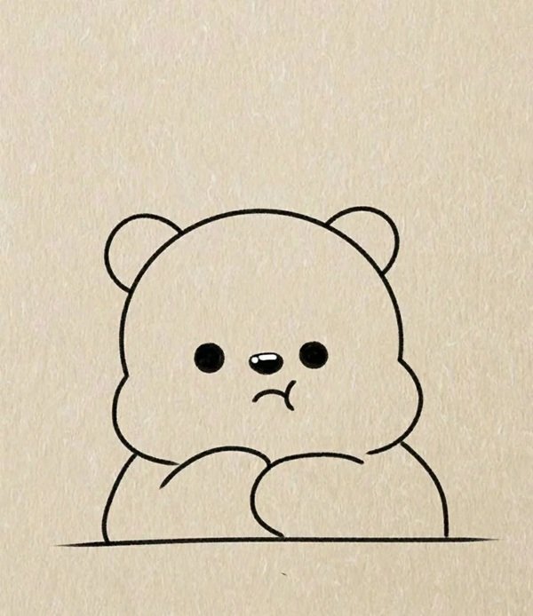 Cách vẽ con gấu cute 4