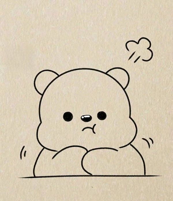 Cách vẽ con gấu cute 5