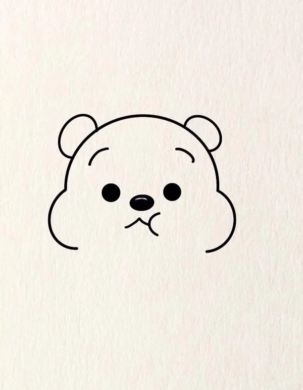 Cách vẽ con gấu dễ thương 3