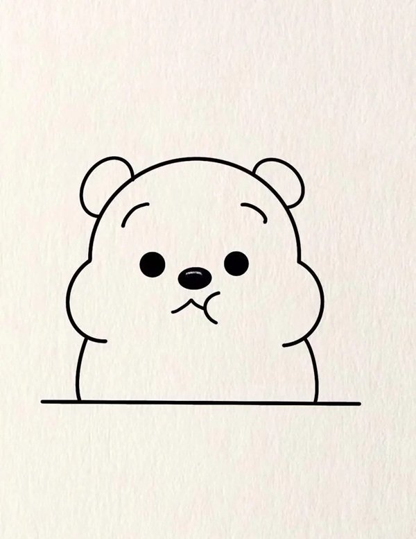 Cách vẽ con gấu dễ thương 4