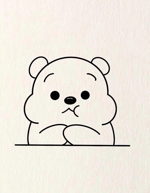 Cách vẽ con gấu dễ thương 5