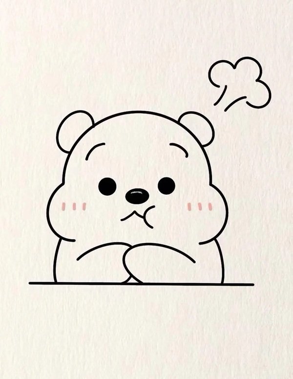 Cách vẽ con gấu dễ thương 6