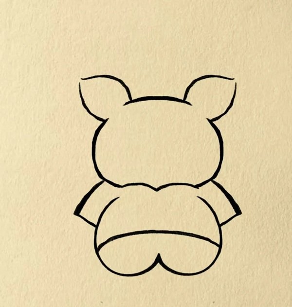 Cách vẽ con heo cute 5