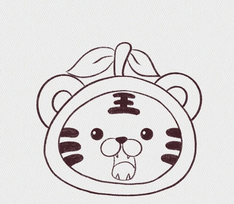 Cách vẽ con hổ cute 3