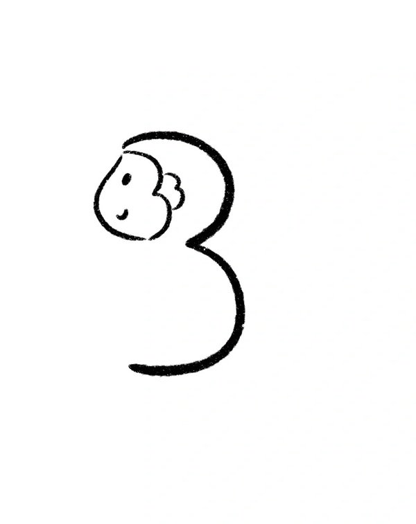 Cách vẽ con khỉ cute 3