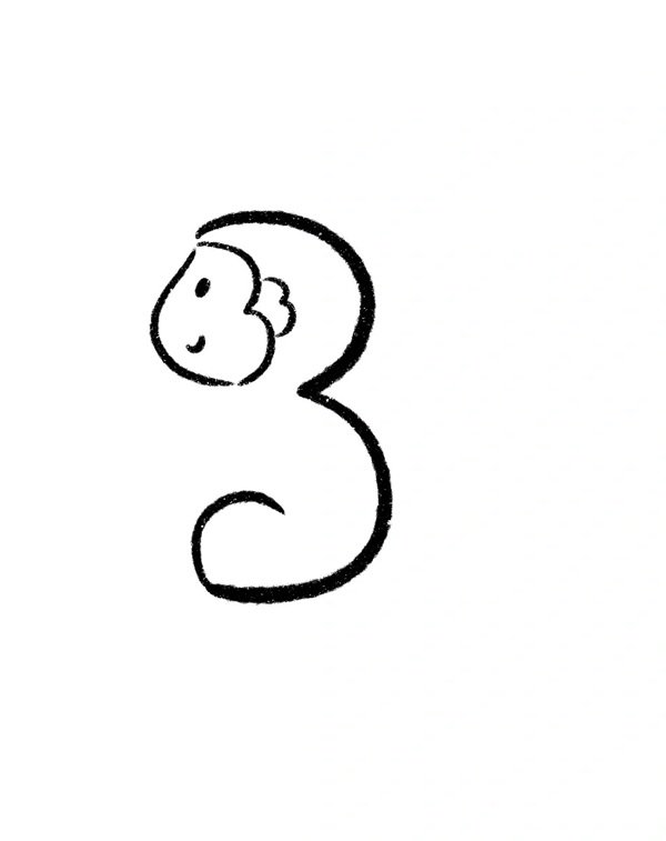 Cách vẽ con khỉ cute 4