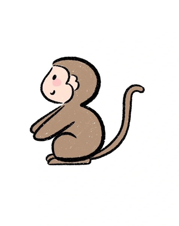 Cách vẽ con khỉ cute  