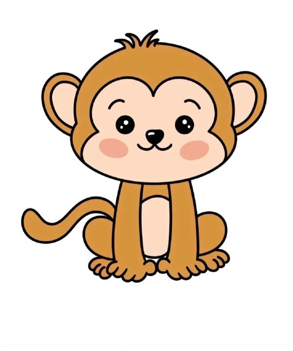 Cách vẽ con khỉ đơn giản 