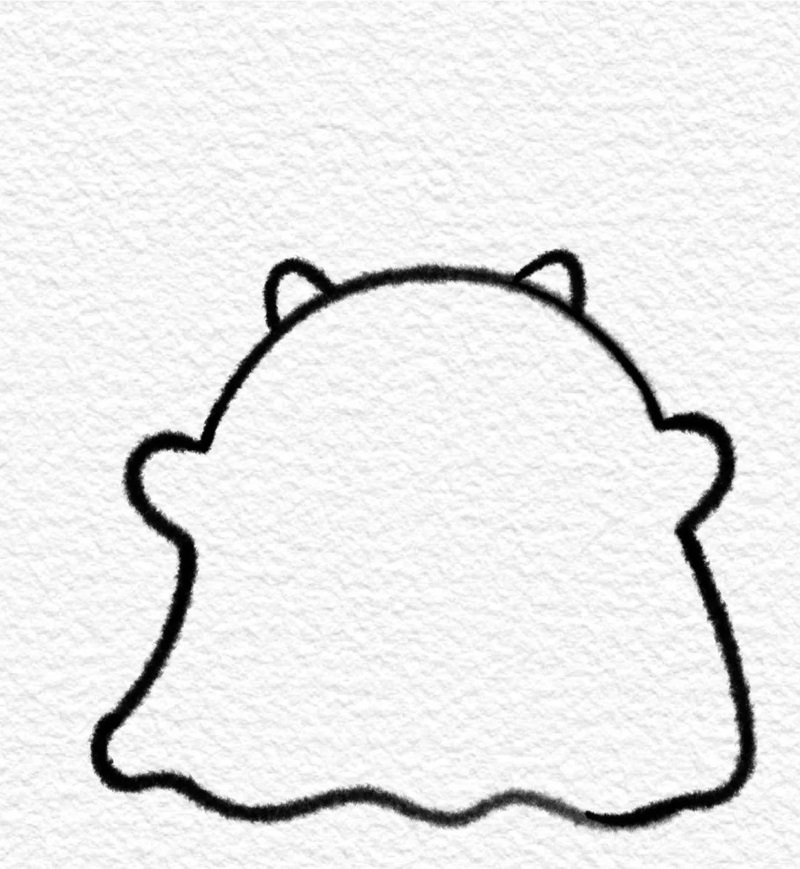 Cách vẽ con ma cute 5