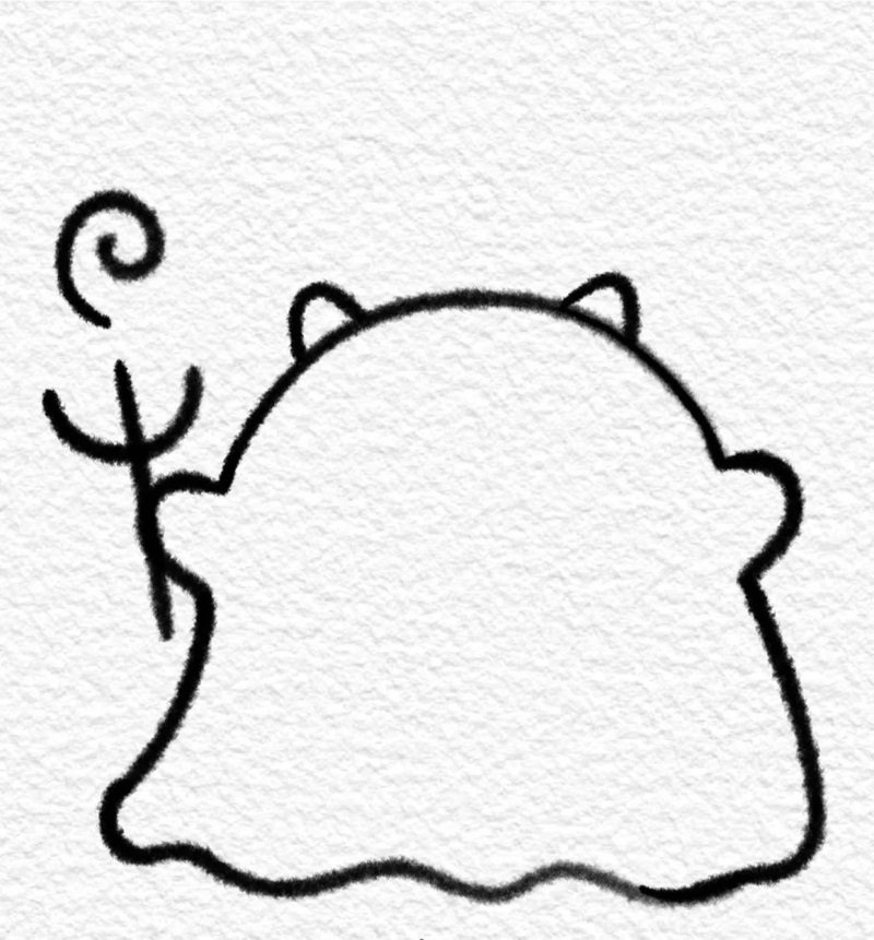 Cách vẽ con ma cute 6