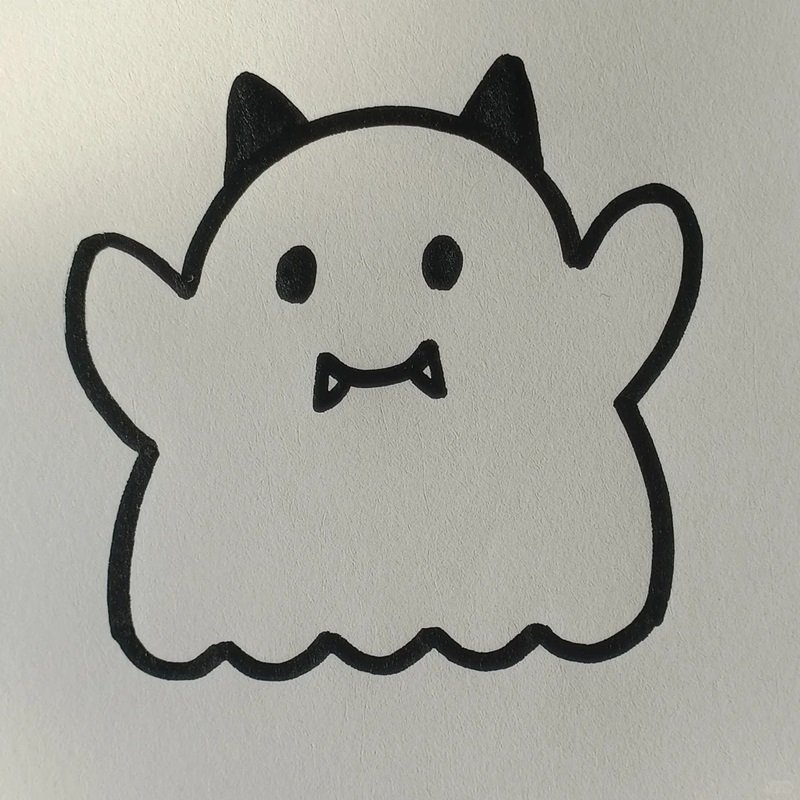 Cách vẽ con ma cute nhất 6