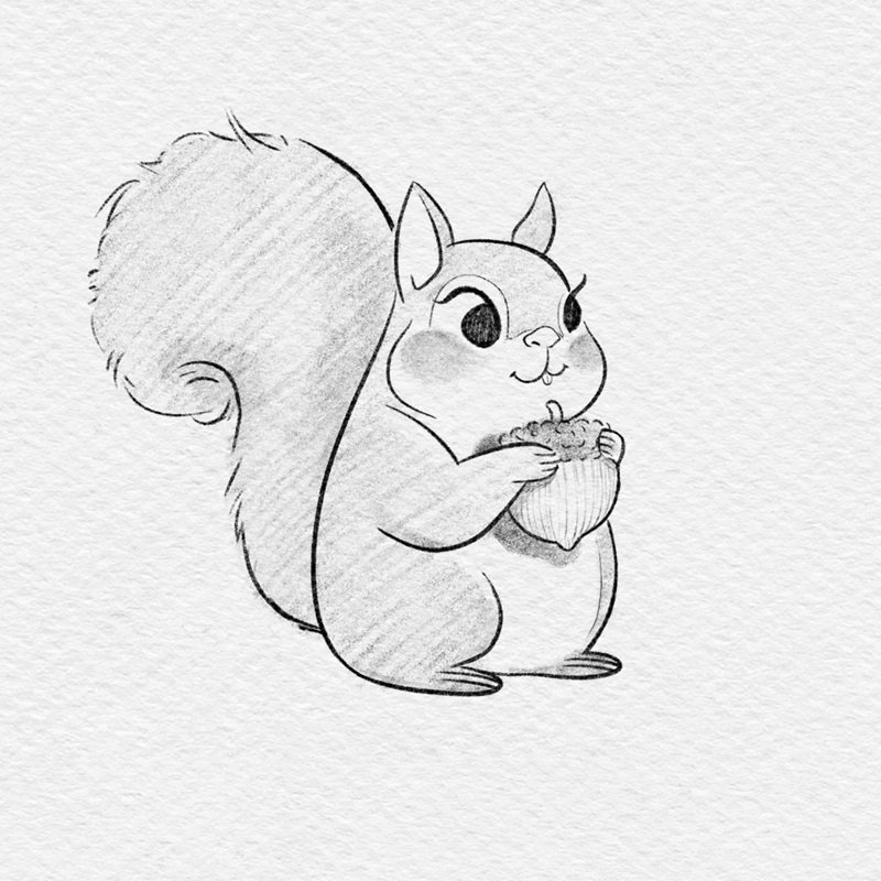 Cách vẽ sóc cute 
