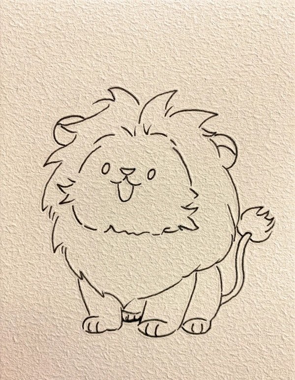 Cách vẽ con sư tử cute 6