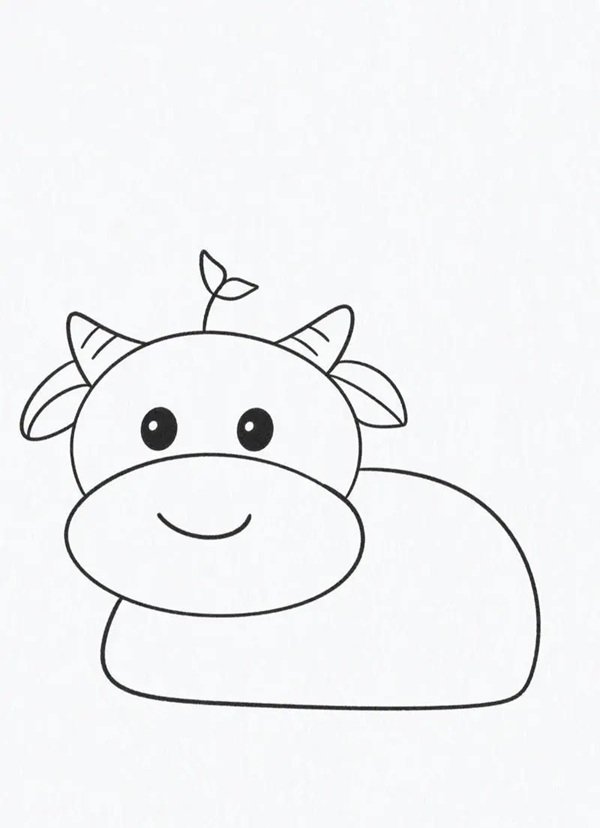 Cách vẽ con trâu cute 2
