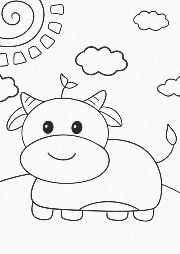 Cách vẽ con trâu cute 