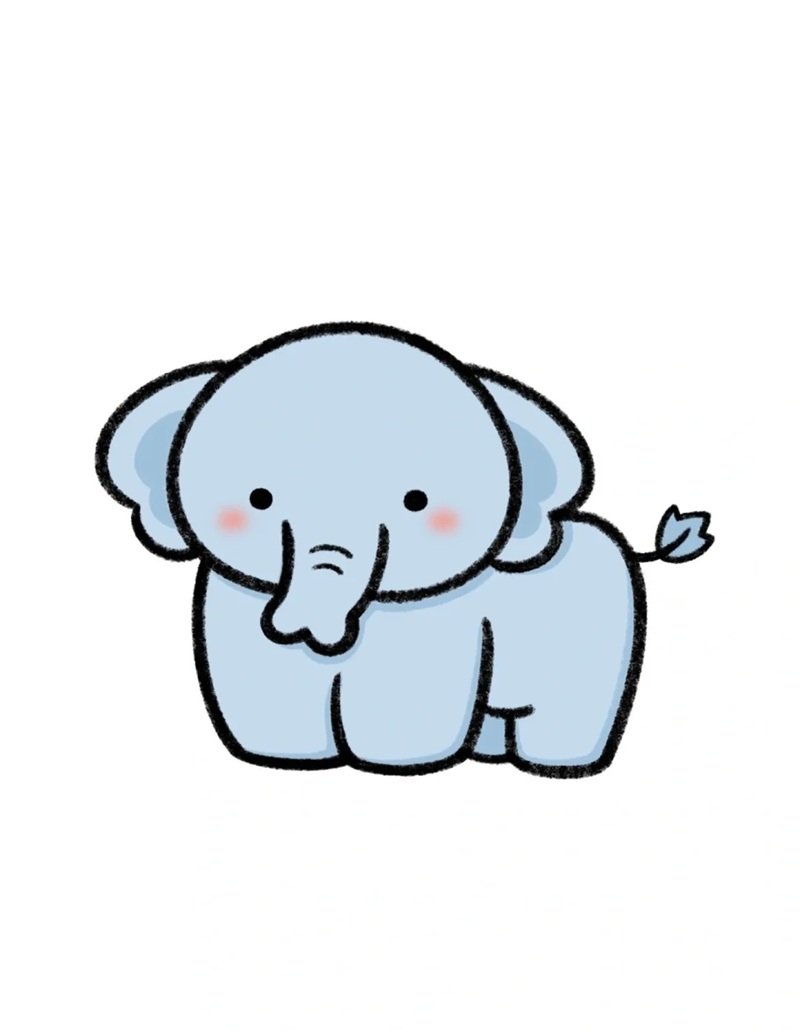 Cách vẽ con voi đơn giản
