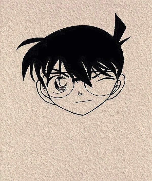 Cách vẽ conan cute 3