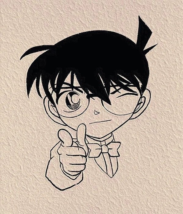 Cách vẽ conan cute 5