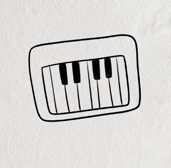 Cách vẽ đàn piano dễ nhất 3