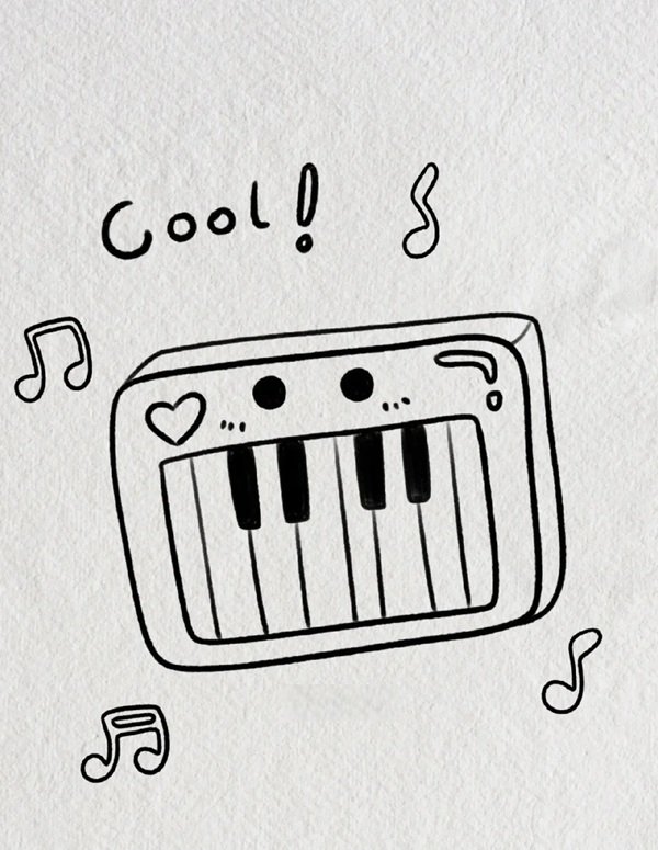 Cách vẽ đàn piano dễ nhất 4