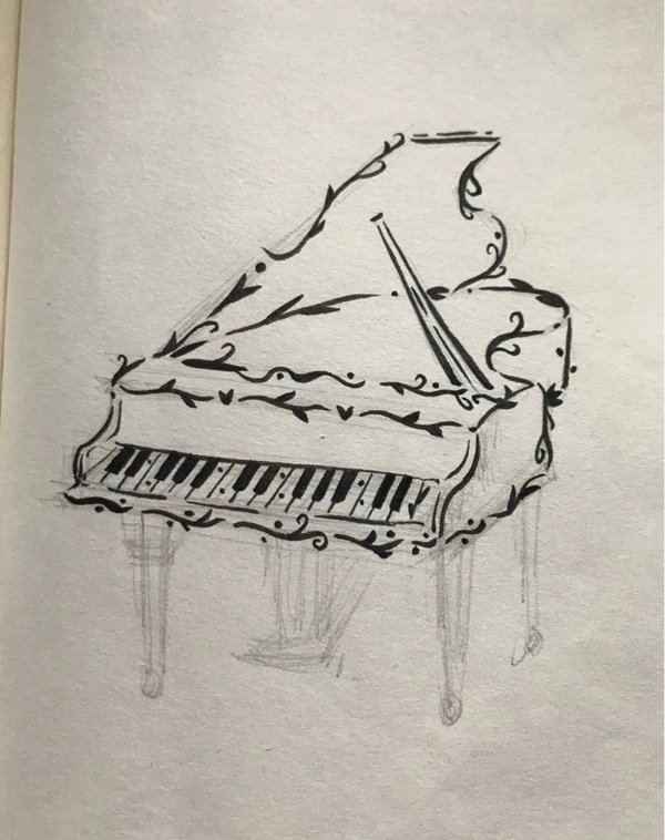 Cách vẽ đàn piano đẹp nhất thế giới 3