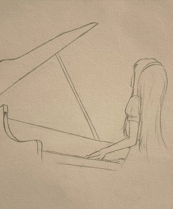 Cách vẽ đàn piano đơn giản mà đẹp 2