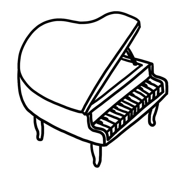 Cách vẽ đàn piano đơn giản nhất