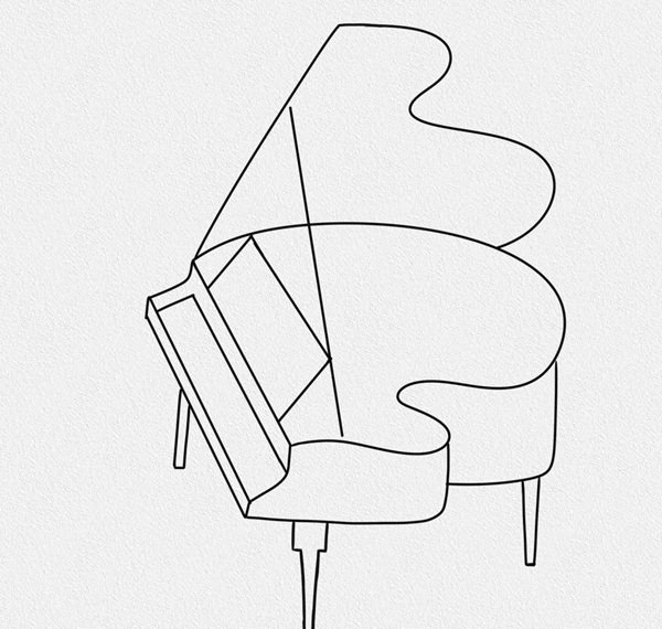 Cách vẽ đàn piano đơn giản