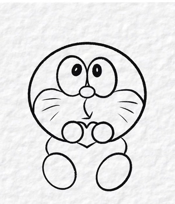 Cách vẽ doraemon​ dễ thương 6