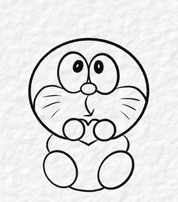 Cách vẽ doraemon​ dễ thương 7