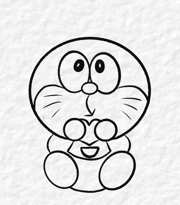 Cách vẽ doraemon​ dễ thương 8