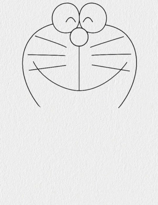 Cách vẽ Doraemon đơn giản 3