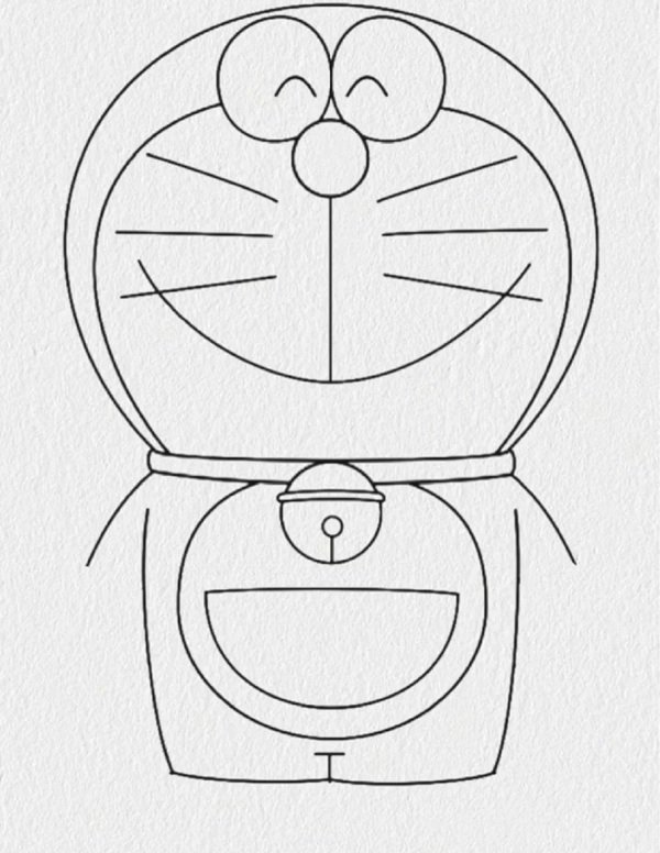 Cách vẽ Doraemon đơn giản 7