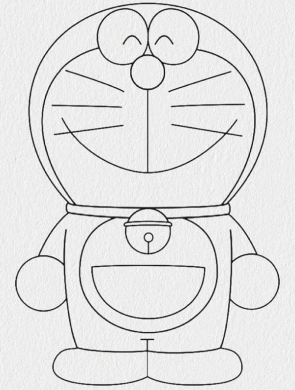 Cách vẽ Doraemon đơn giản 