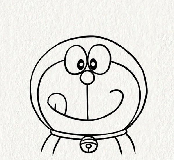 cách vẽ doraemon​ siêu đơn giản 4