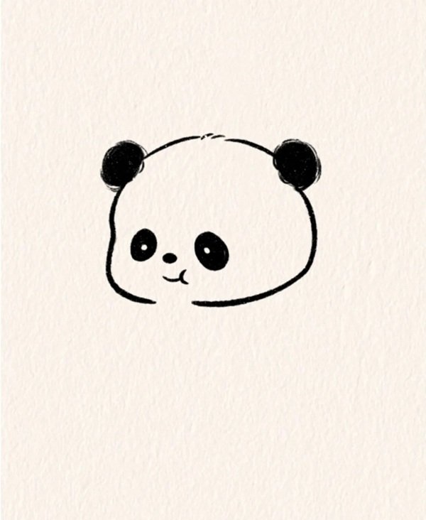 Cách vẽ gấu trúc cute 2