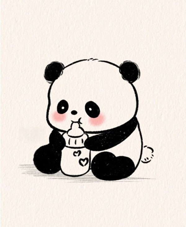 Cách vẽ gấu trúc cute 
