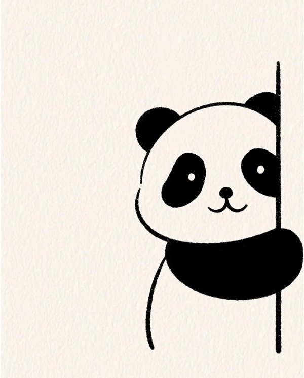 Cách vẽ gấu trúc cute 4