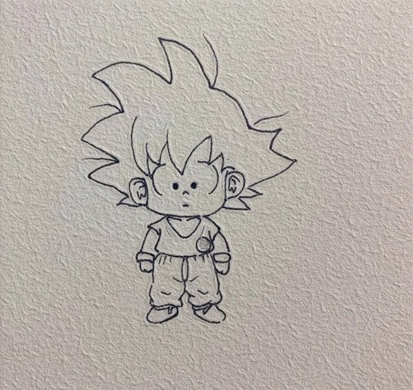 Cách vẽ goku chibi 6