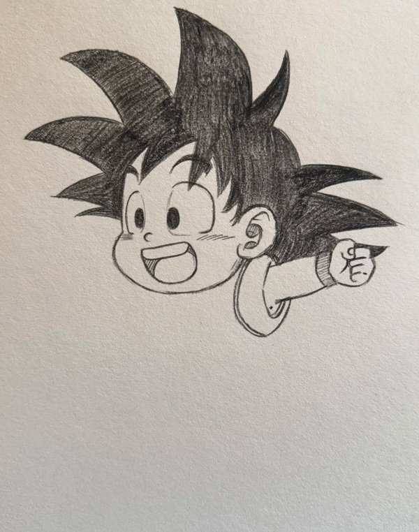 Cách vẽ goku cute 3